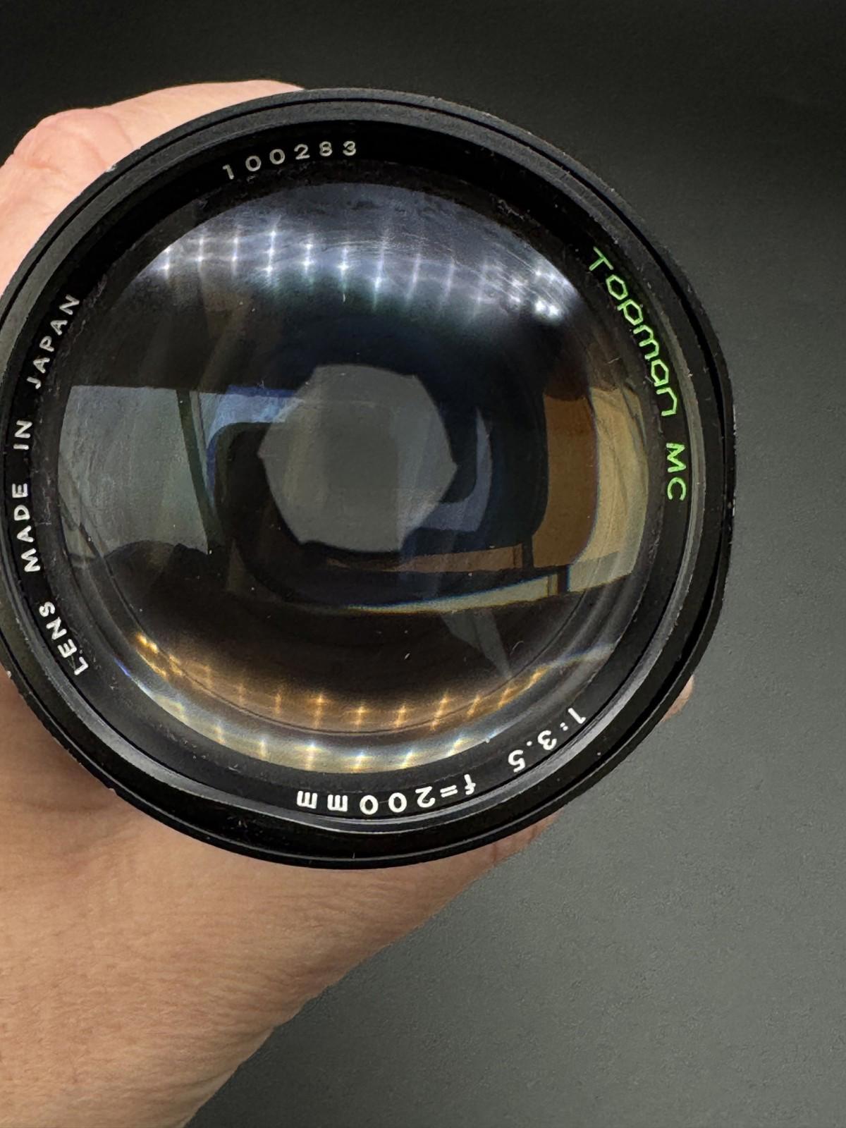 Topman MC 200mm F3.5 Prime Lens Pentax K Mount & Case - Excellent Condition