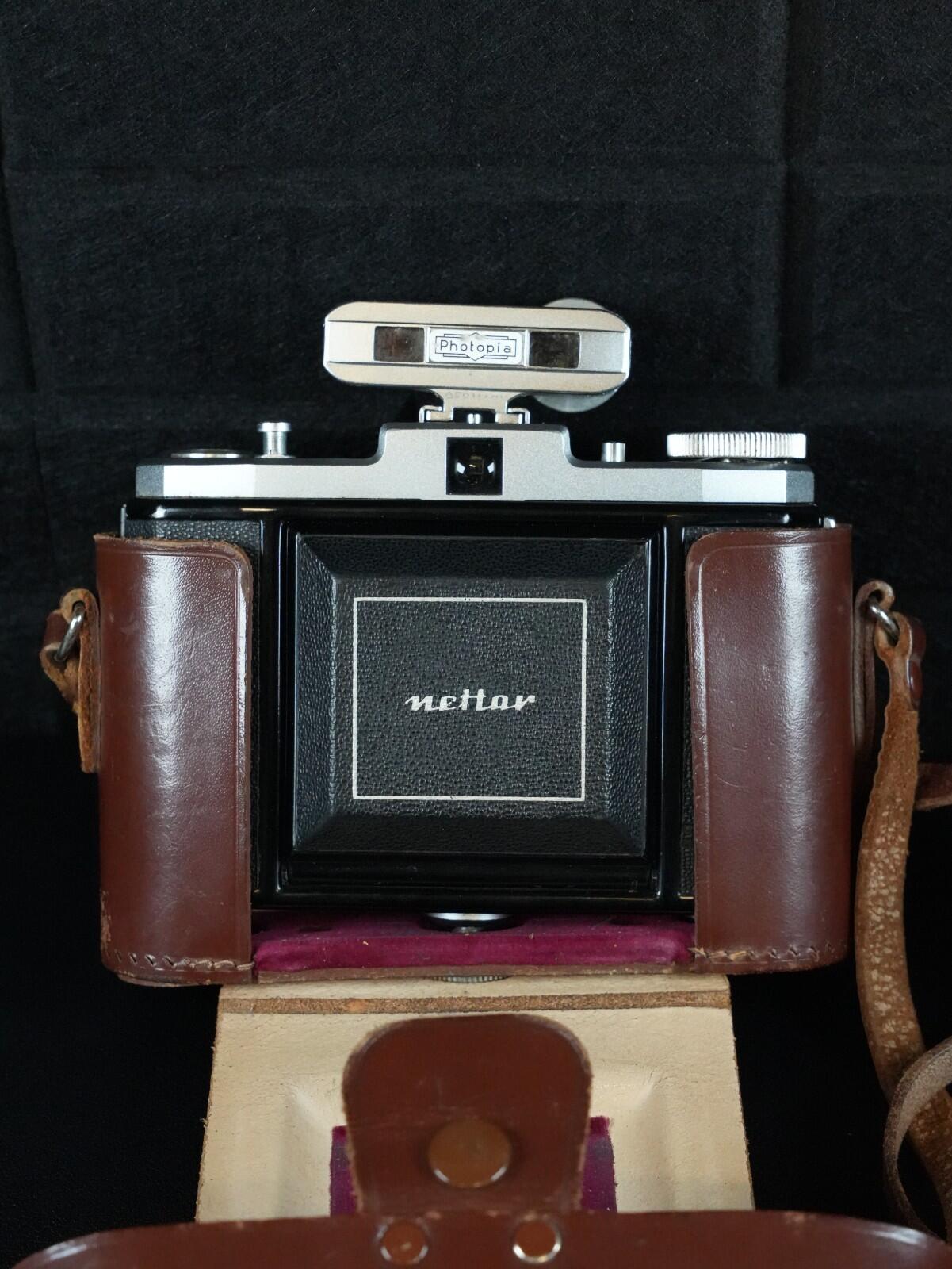 Zeiss Ikon Nettar 518/16 Vintage 1950s Folding Bellows Camera + Extras - Working