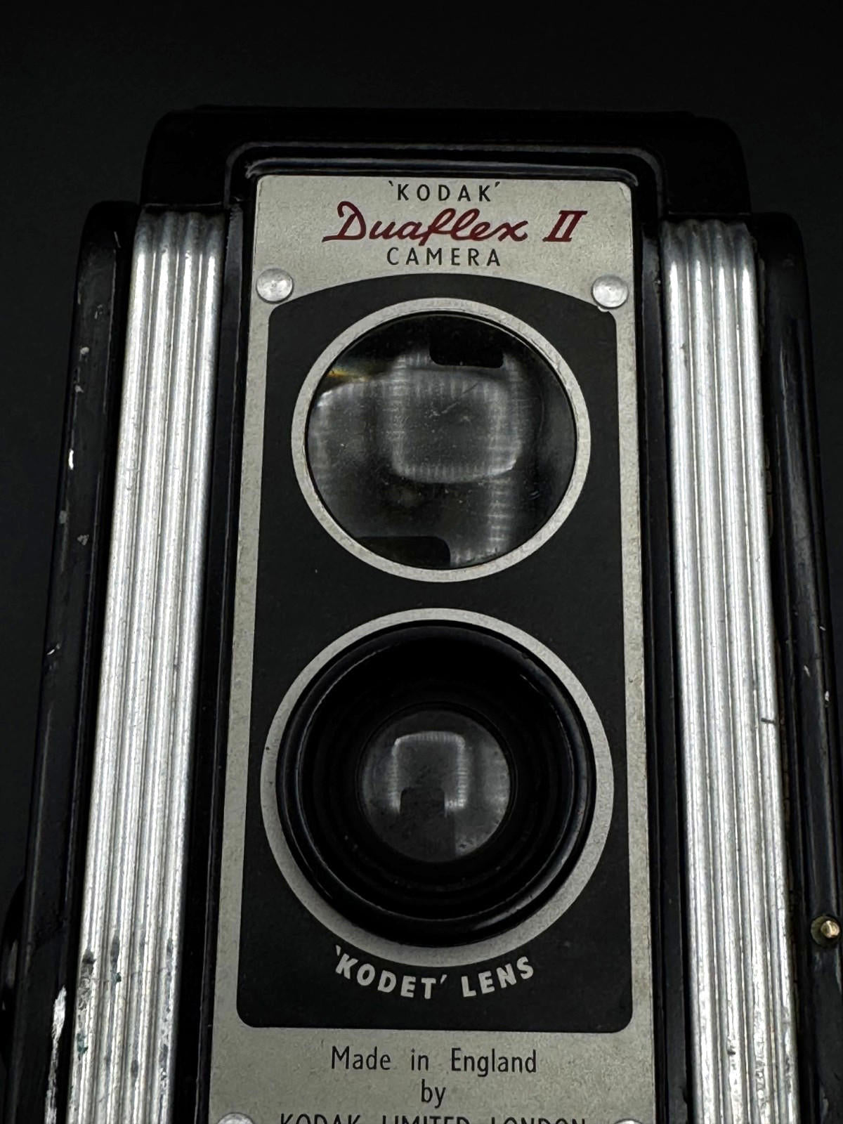 Vintage 1950s Kodak Duaflex II 620 Film Box Camera & Leather Case - Working