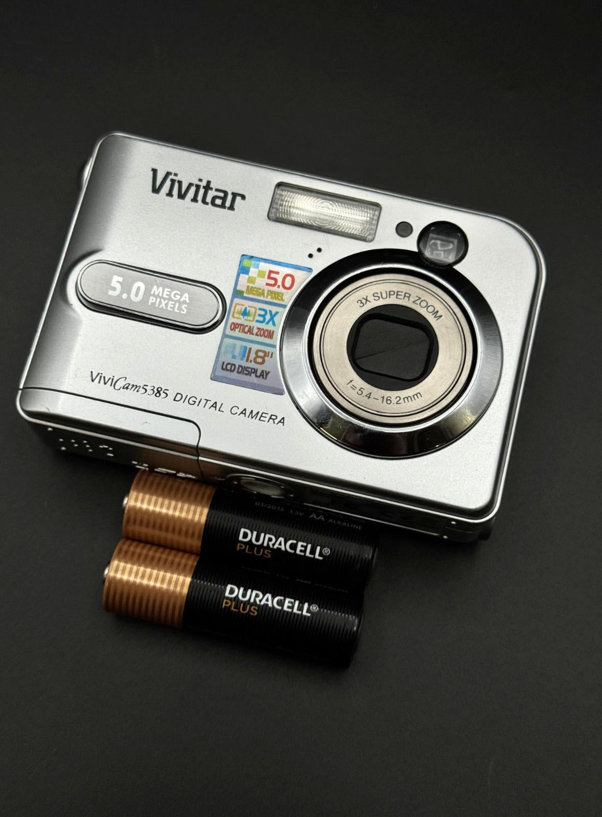 Vivitar ViviCam 5385 Digital Camera 5.0MP 3x Zoom + Batteries - Tested & Working