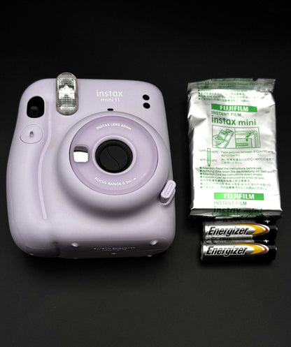 Working Fujifilm Instax Mini 11 Instant Camera Lilac, 10 Film Sheets & Batteries