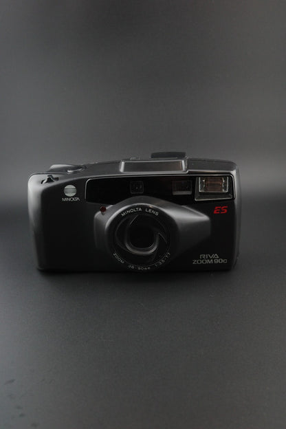 Minolta Riva Zoom 90c Vintage 35mm Point & Shoot Auto Focus Camera - Working