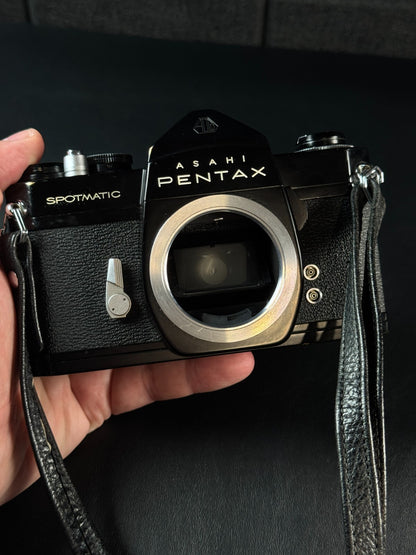 Asahi Pentax Spotmatic SP 35mm SLR Film Camera + Takumar 55mm 1.8 Lens - Working