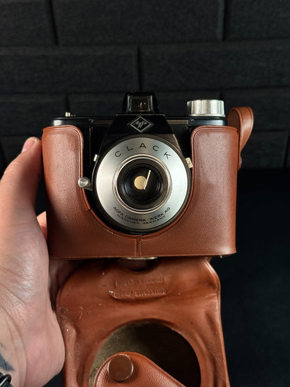 Agfa Clack Vintage 1950's 120 Film Camera + Case - Film Tested & Working