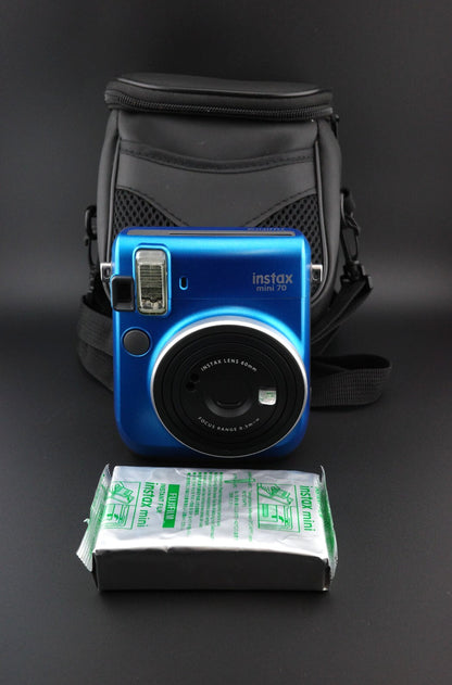 Fujifilm Instax Mini 70 Island Blue Instant Film Camera + Case, Batteries & Film