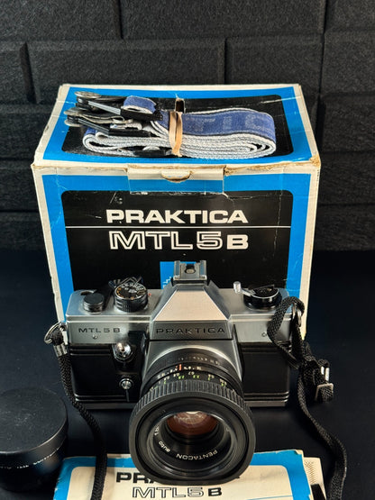 Praktica MTL 5B Vintage 35mm Film SLR Camera & 50mm f/2.8 Lens (Read Details)