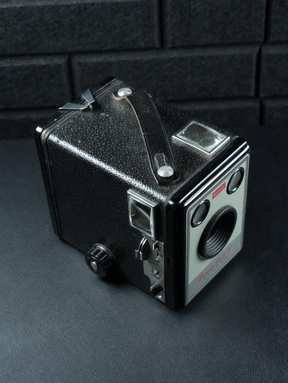 Kodak Brownie Flash III Vintage 1950's 127 Film Box Camera + Case - Working W541