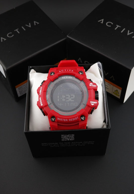 Brand New & Boxed Activa Digital ACW8082-032 Unisex Red Digital Watch 50mm
