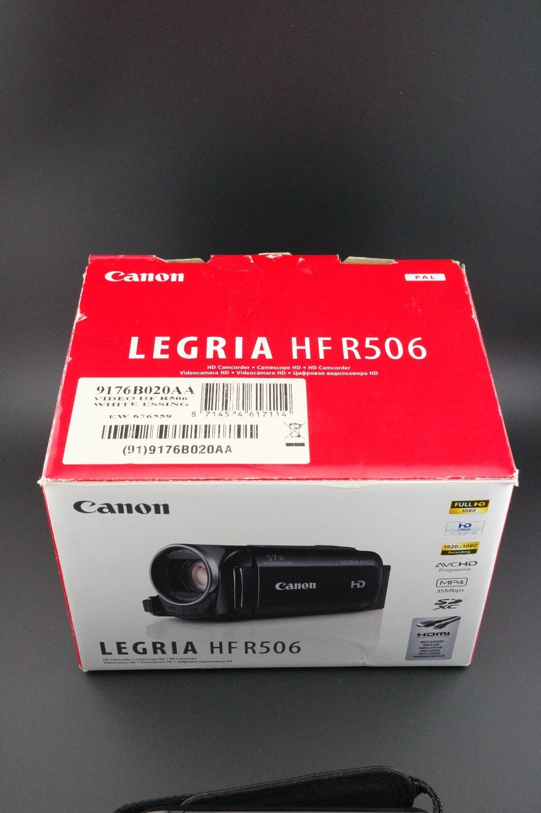 Canon LEGRIA HF R506 Full HD Camcorder Boxed Battery Charger Cables Excellent