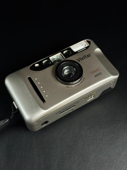 Working Vivitar AF450 Compact 35mm Film Camera 28mm Macro Lens Panorama