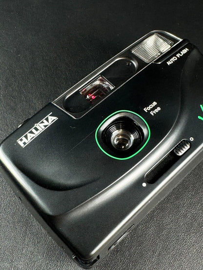 Halina Vision XMS 35mm Film Camera Motor Drive Auto Flash + Case - Working