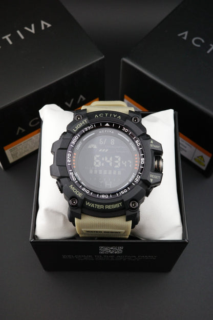 Activa Strike X Invicta ACW8020-002 Men's Digital Watch 56mm Beige - New & Boxed