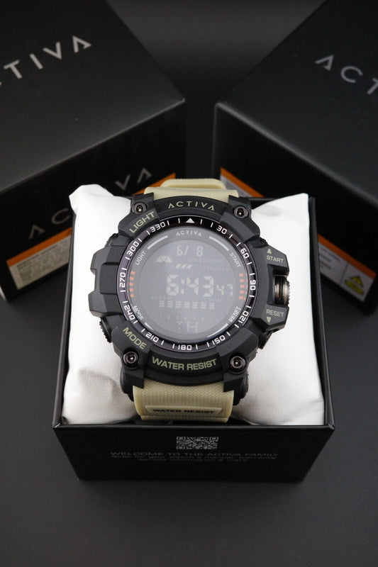 Activa Strike X Invicta ACW8020-002 Men's Digital Watch 56mm Beige - New & Boxed