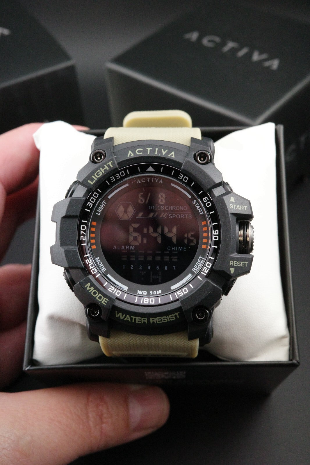 Activa Strike X Invicta ACW8020-002 Men's Digital Watch 56mm Beige - New & Boxed