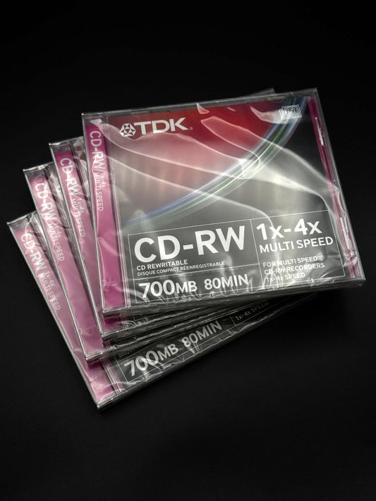 TDK CD-RW 80  1x 4x - 80MIN / 700MB CDRW Blank Discs - Pack of 4 New & Sealed