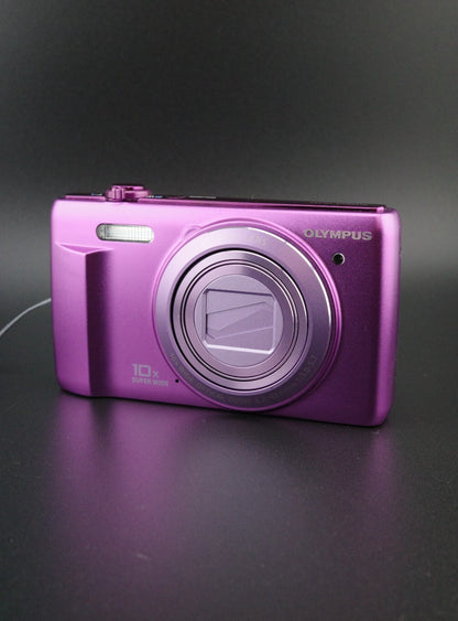 Olympus VR-350 Purple 16MP 10x Zoom Camera, New Battery & Charger Tested Working