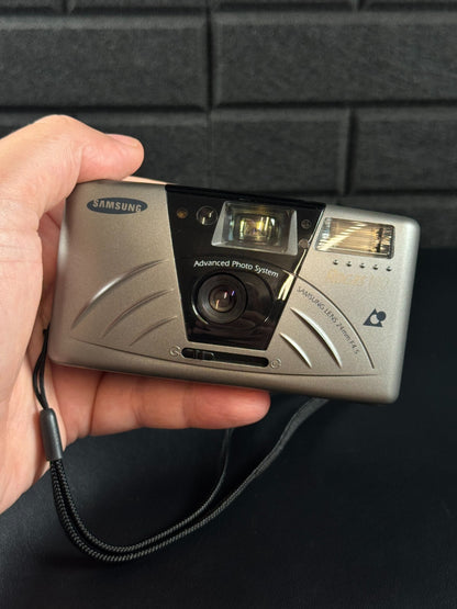 Rare 1990's Samsung Rocas 100 Camera APS Film Camera + Battery Tested & Working