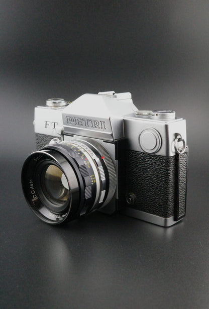 Petri FT Vintage 1960's 35mm SLR + Petri 55mm f/2 Lens Film Tested & Working