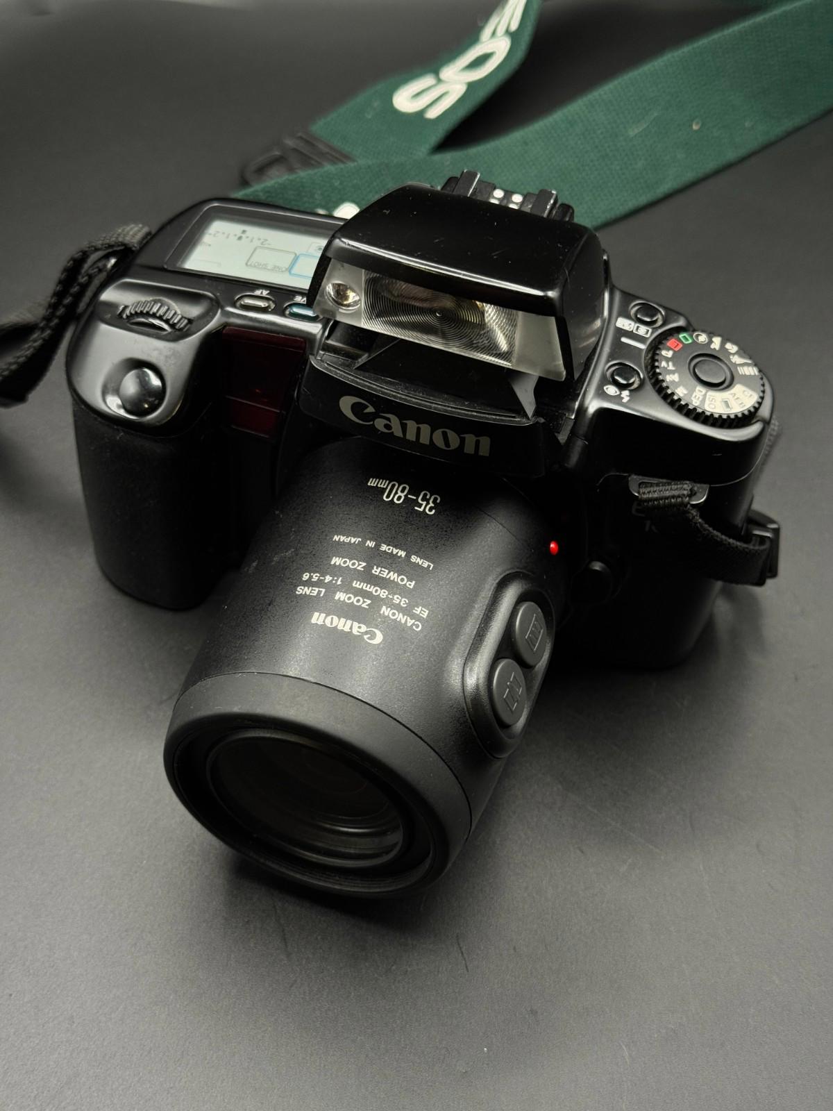 Vintage Canon EOS 100 35mm Film Camera + 35-80mm Power Zoom Lens - Working (O15)