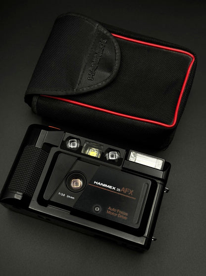 Hanimex Vintage Instant 35mm Film Camera AFX Black & Case  - Tested and Working