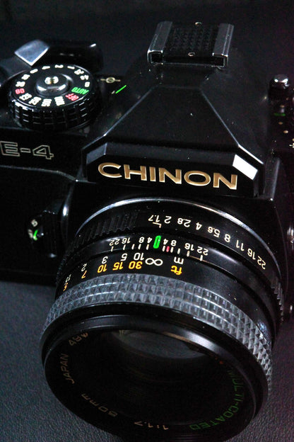 Chinon CE-4 SLR 35mm Film Camera + Auto Chinon 50mm 1 .7 Faulty Spares or Repair