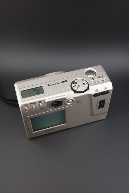 Canon PowerShot A50 1.3MP CCD Vintage Digital Camera + CF Card Tested & Working