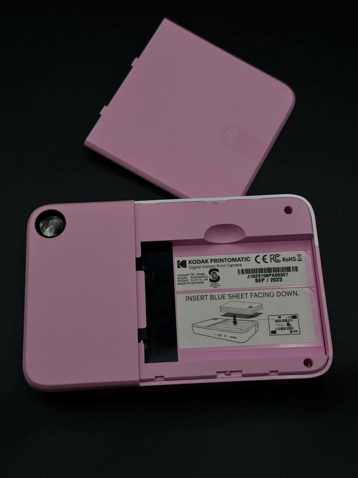 Kodak Printomatic Camera Pink/White Instant Camera + 20 Film Sheets - Working