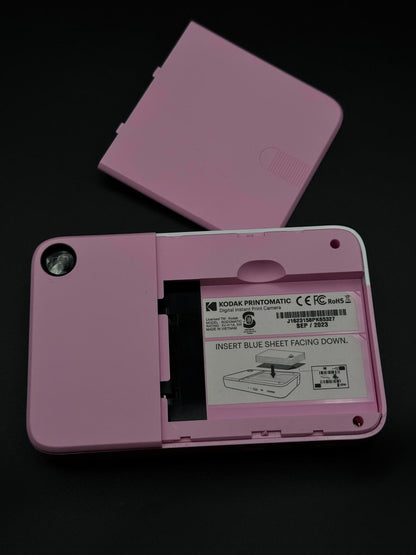 Kodak Printomatic Camera Pink/White Instant Camera + 20 Film Sheets - Working