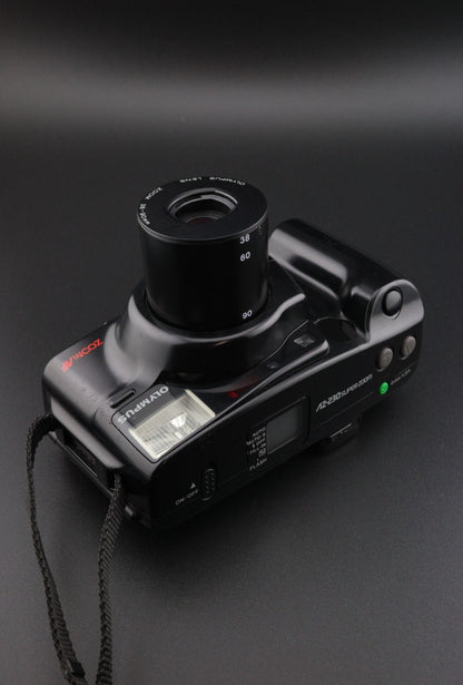 Olympus AZ-230 Superzoom 35mm Film Camera 38-90mm Autofocus - Tested & Working