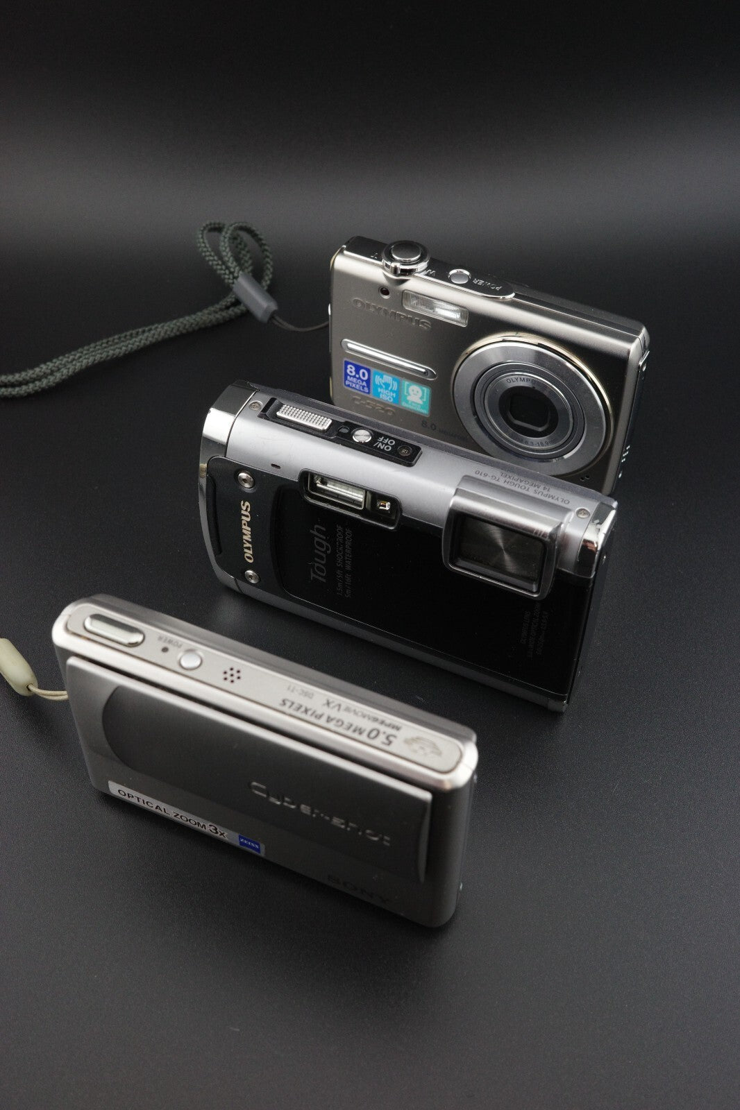3 Digital Camera Joblot - Olympus & Sony - Faulty - Spares or Repair