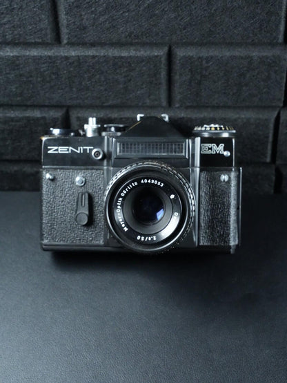 Zenit EM Vintage 1980 35mm Film Camera + Meyer-Optik Gorlitz Domiplan 50mm 2.8