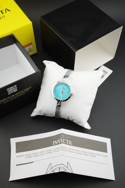 New & Boxed Invicta Angel 70296 Blue / Silver Stainless Steel Ladies Watch 26mm
