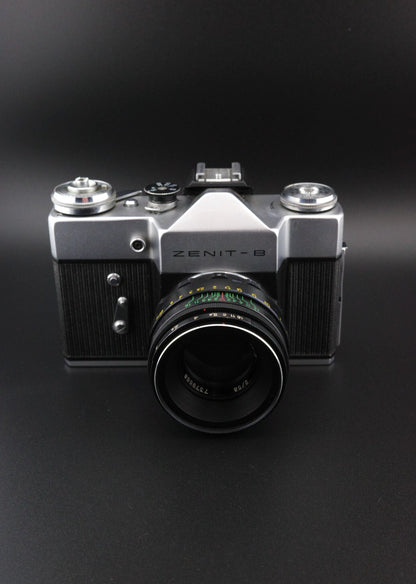 Zenit-B 35mm Film SLR Camera + Helios 44-2 58mm F2 Lens & Case Tested & Working