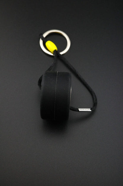 Invicta Racing Black & Yellow Rubber Tire Keyring Keychain - New
