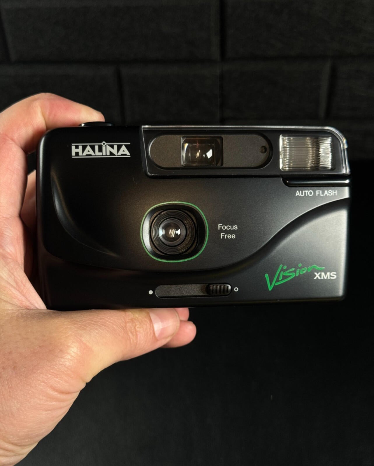 Halina Vision XMS 35mm Film Camera Motor Drive Auto Flash + Case - Working