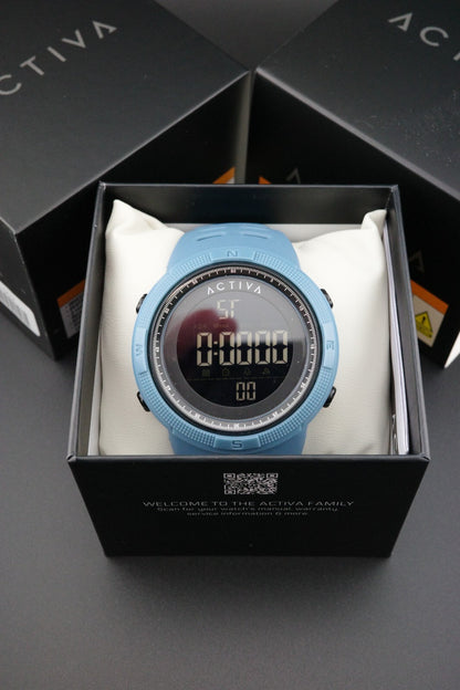 Activa X Invicta ACW1915-002 Men’s Digital Watch 50mm Light Blue - New & Boxed