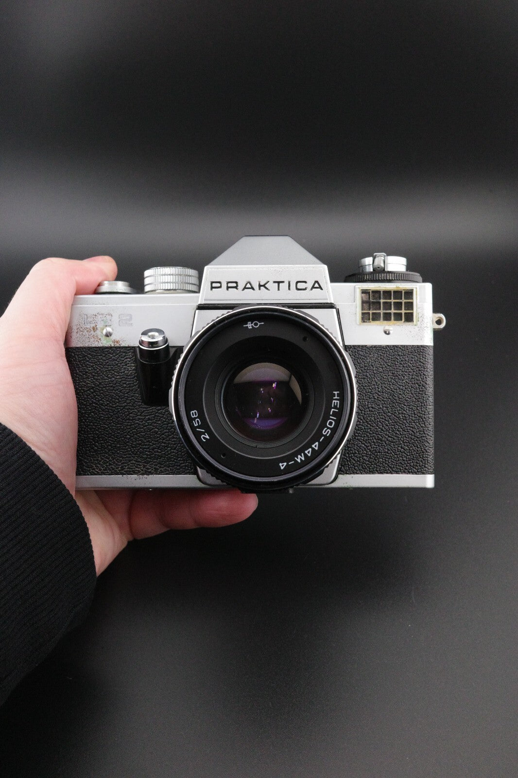 Praktica LB2 Vintage 35mm SLR + Helios 44M-4 58mm f2 M42 Film Tested & Working