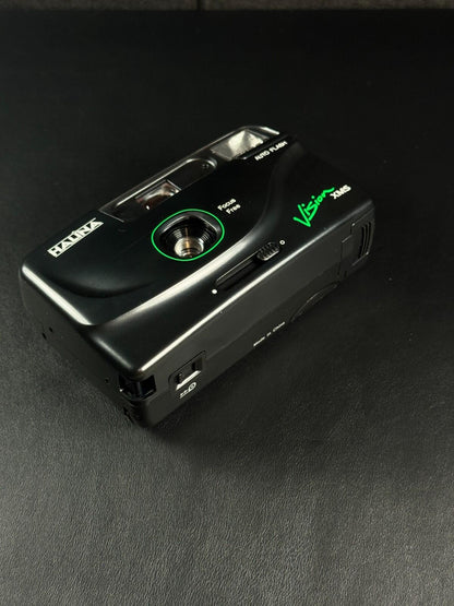 Halina Vision XMS 35mm Film Camera Motor Drive Auto Flash + Case - Working