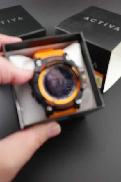 Brand New Activa X Invicta ACW8020-005 Men's Digital Watch 56mm Orange & Black