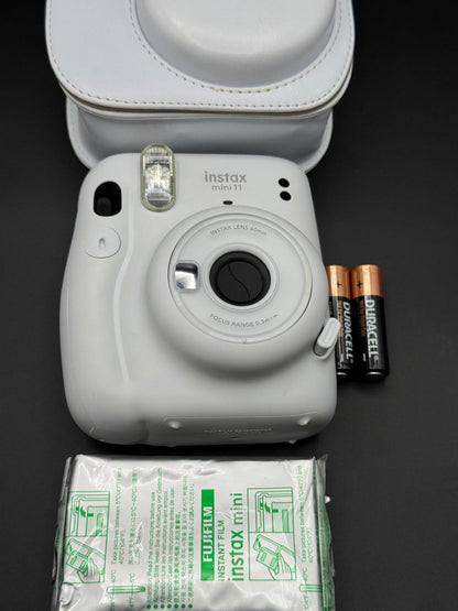 Fujifilm Instax Mini 11 Ice White Instant Camera + Case, Film & Batteries