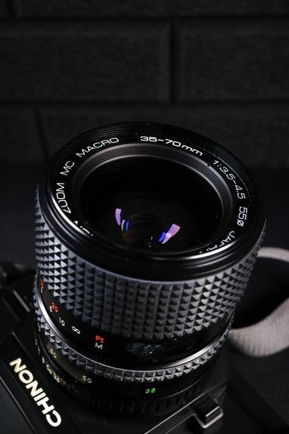 Vintage Chinon CP-7m 35mm Film SLR Camera + 35-70mm Lens - Faulty (Read Details)