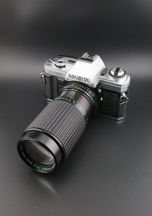 Minolta X-300 35mm SLR + Super Paragon 75-200mm f4.5 Lens Film Tested & Working