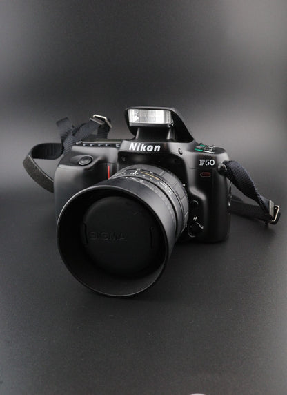 Nikon F50 35mm SLR Camera + Sigma 24-70mm - Film Tested & Working - Read Details
