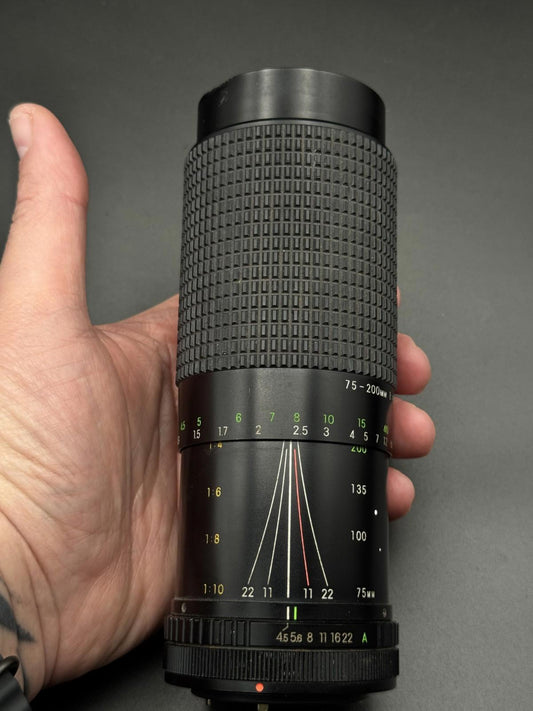 Cosina 75-200mm 1:4.5-5.3 Lens MC Macro Canon New FD Mount (Heavy Fungus)