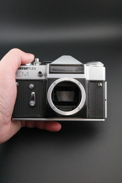 Revueflex EM Vintage 35mm SLR + Carl Zeiss Jena 135mm f3.5 Film Tested & Working