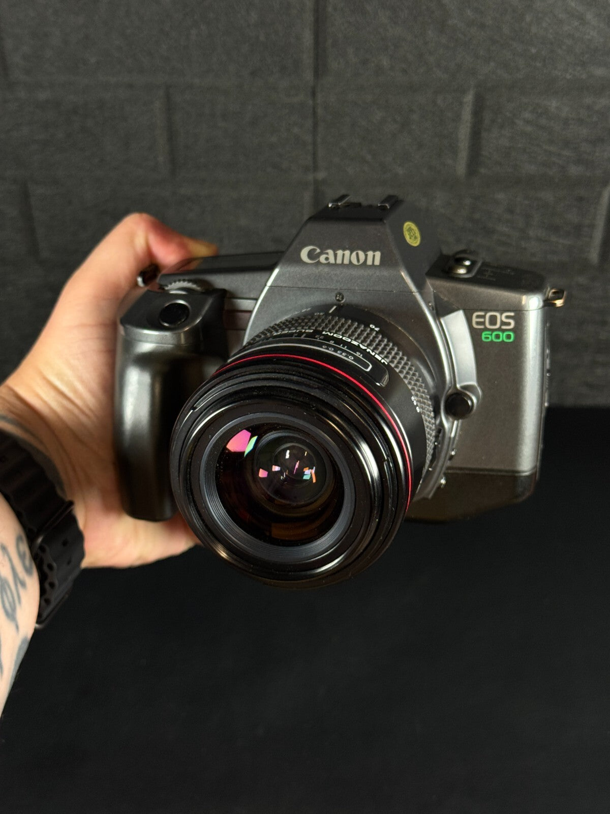 Canon EOS 600 SLR 35mm Film Camera + Zeiss Jenazoom Super 28-70mm Lens - Working