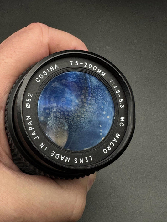 Cosina 75-200mm 1:4.5-5.3 Lens MC Macro Canon New FD Mount (Heavy Fungus)