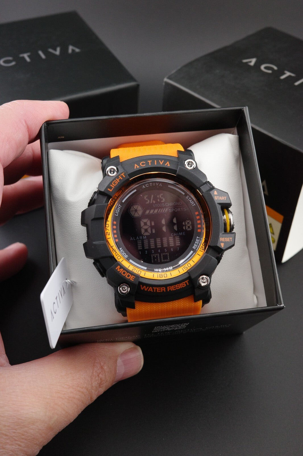 Brand New Activa X Invicta ACW8020-005 Men's Digital Watch 56mm Orange & Black
