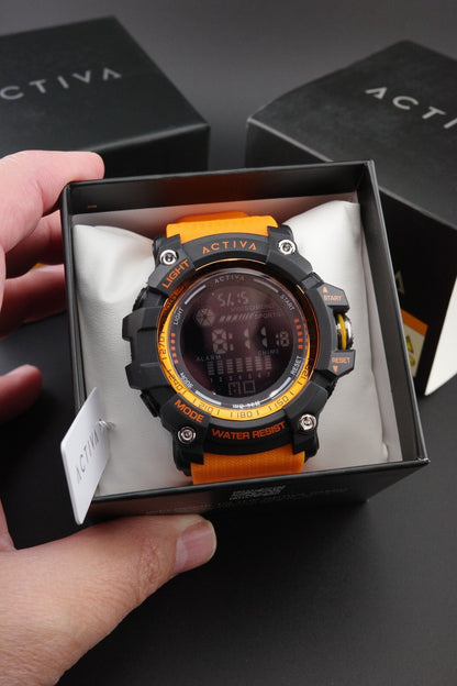 Brand New Activa X Invicta ACW8020-005 Men's Digital Watch 56mm Orange & Black