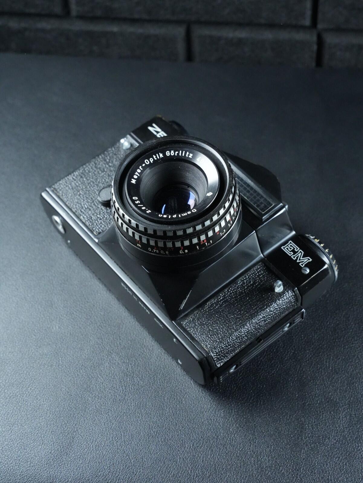 Zenit EM Vintage 1980 35mm Film Camera + Meyer-Optik Gorlitz Domiplan 50mm 2.8